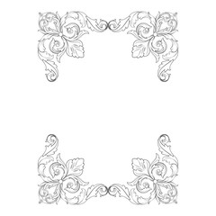 Classical baroque ornament vector 