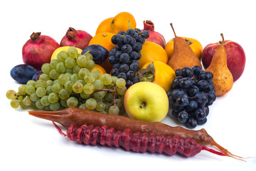 Fresh fruits isolated on a white background