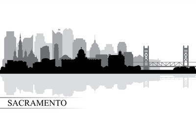 Sacramento city skyline silhouette background - 179511063