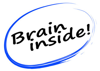 Brain inside, in a blue ellipse