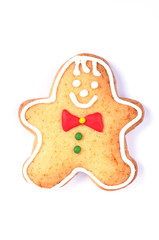 Gingerbread man on  white background