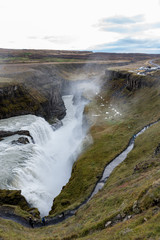 Fototapeta na wymiar Gullfoss waterfall from the above