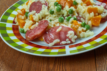 Pumpkin Chorizo Paella