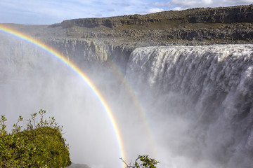 Most impressive waterfall Dettifoss in the north of Iceland