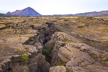 Rift zone near Mývatn Lake in northeast Iceland