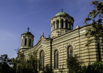 Fototapeta na wymiar A beautiful Church in Sofia, Bulgaria, Sveti Nikolay Sofiiski