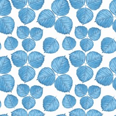 Seamless pattern with watercolor leaves 7