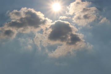 Sonne und Wolken am Himmel 