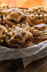 Traditional homemade mince pies. Christmas baking