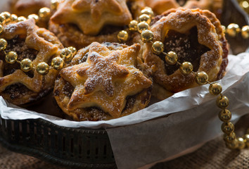 Traditional homemade mince pies. Christmas baking