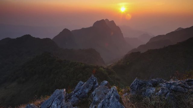 time lapse of evening time view cloud move at Doi Lung Chang Dao, Chagmai province, Thailand