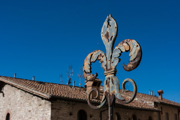Detail of a Fleur de lis fencing in Gubbio, Umbria, Italy © Giulio