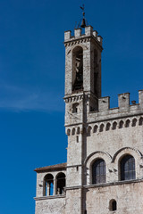Fototapeta na wymiar View of Palazzo dei Consoli (Palace of Consuls) in Gubbio, Umbria, Italy
