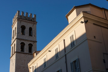 Fototapeta premium Palazzo del Comune at sunset, Assisi, Umbria, Italy