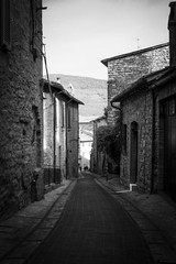 View of a street in Spello, Umbria, Italy