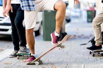 Skateboarding at the street