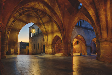 streets of the Knights in the old town of  Rhodes