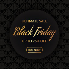 Black friday sale banner with elegant background.