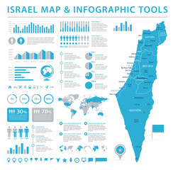 Israel Map - Info Graphic Vector Illustration
