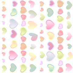 Seamless bright festive background with multi-colored hearts