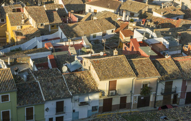 Fototapeta premium Aerial View of Ancient Spanish Rooftops