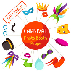 Carnival photo booth props. Accessories for festival and party
