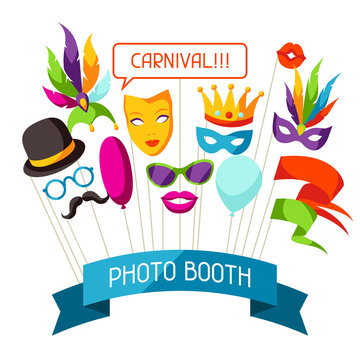 Carnival photo booth props. Accessories for festival and party