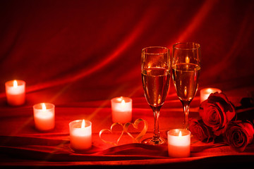Champagne and candles