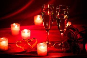 Champagne and candles
