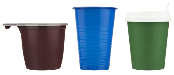 Multicolored plastic cups