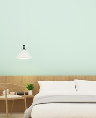 Bedroom interior space furniture 3d rendering and background white decoration - minimal style