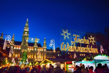 Deurstickers Christmas market in Vienna © adisa