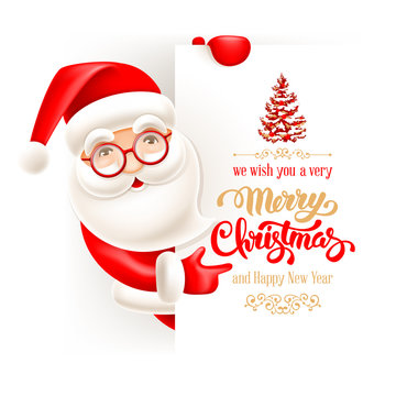 Santa Claus and Christmas greeting card