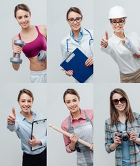 Collage of professional workers portraits