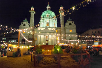 Karlsplatz Christmas market in Vienna, Austria