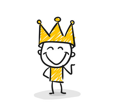 Strichfiguren / Strichm&auml;nnchen: K&ouml;nig, Krone, Reichtum. (Nr. 150)