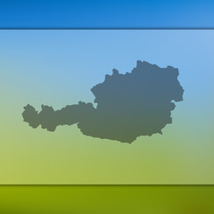Austria map. Blurred background with silhouette of Austria map. Vector silhouette of Austria map