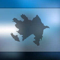 Azerbaijan map. Blurred background with silhouette of Azerbaijan map. Vector silhouette of Azerbaijan map