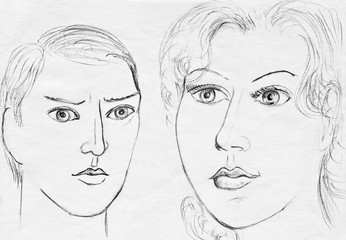 The collective image of Europeans men and women.