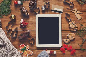 Christmas online shopping background