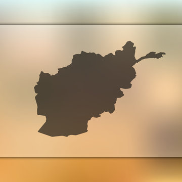 Afghanistan map. Blurred background with silhouette of Afghanistan map. Vector silhouette of Afghanistan map