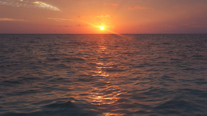 Beautiful sunset scenery at Mabul Island, Semporna.