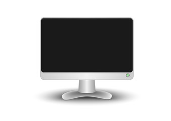 White monitor computer. Business office hardware. Vector EPS10