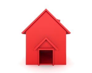 Fototapeta na wymiar Red house isolated on a white backround. 3D illustration
