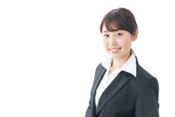 ほほえむ日本人のビジネスウーマン