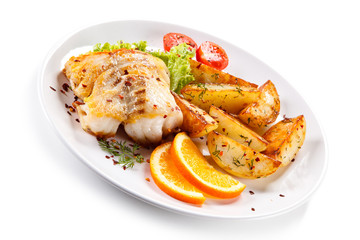 Fried fish with potatoes