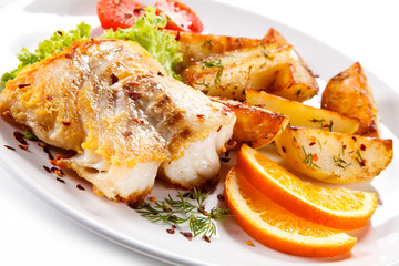 Fried fish with potatoes