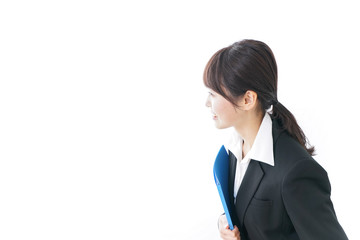 business woman bowing to someone