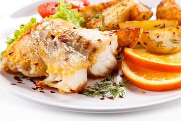 Fried fish with potatoes