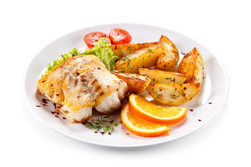 Fried fish with potatoes